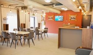 a dining room with a table and chairs at Chechakar Boutique Hotel in Ditavan