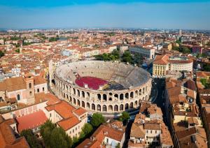 an aerial view of the coliseum in a city at Magellano Room in Verona