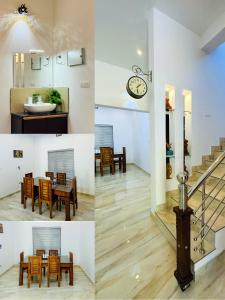 a collage of photos of a room with a clock at CloudNine Stay in Sultan Bathery