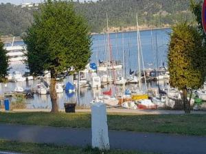 a group of boats docked in a marina at het appeltje in Waldeck