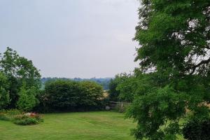 a green yard with trees and a field of grass at Atelier - Flensburger Förde in Westerholz +4 photos