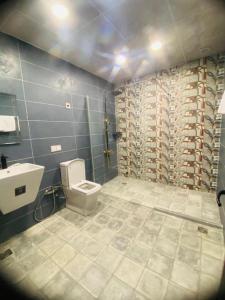 a bathroom with a toilet and a sink at Motel Victoria Sky in Erbil +41 photos