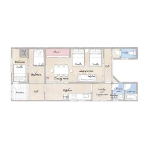 a floor plan of a food court at Staylinks Nara Kitamachi in Nara