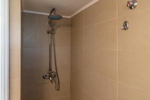 a shower with a shower head in a bathroom at Alegria Villa in Pollonia +30 photos