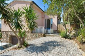 a house with a palm tree in front of it at Apartment Celeste - Isola D'elba in Portoferraio