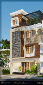 a rendering of a house at Castle villa in Cochin