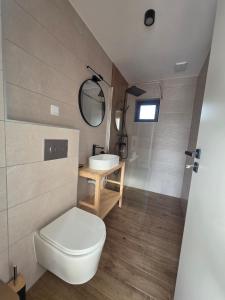 a bathroom with a toilet and a sink at CabanaFriendly in Râşnov +33 photos