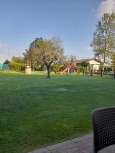 a park with a playground with a tree and slides at Agriturismo Le Panizze in Centenaro