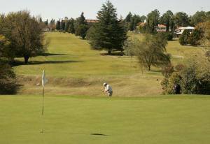 a man is playing golf on a golf course at San Miguel Plaza Hotel All Inclusive in Villa San Miguel