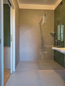 a bathroom with a shower and a toilet at Il Quadrifoglio in Frascineto +47 photos