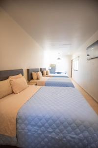 a bedroom with three beds in a room at Suites Real Tabasco in Villahermosa