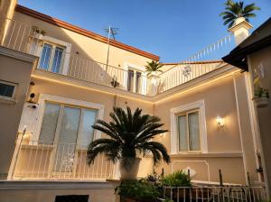a house with a palm tree in front of it at Affittacamere Silvagni in Caserta