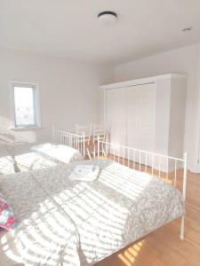a bedroom with two beds and a window at Sunny Ensuite Room with 2 Queen Beds-2A in Halifax