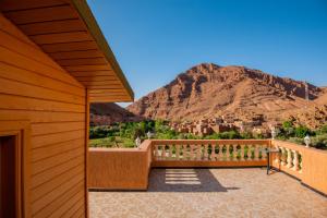 a balcony with a view of a mountain at Relais Des Nomades in Tinerhir