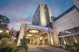 a building with a sign that reads akka inhalationoser at Ankara HiltonSA in Ankara
