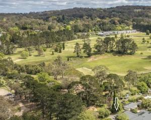 an aerial view of a park with trees and houses at Centennial Cottage 1 - 'Boorool' in Bowral