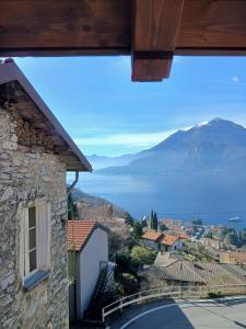 a view of a mountain from a house at Casa Carlotta in Perledo