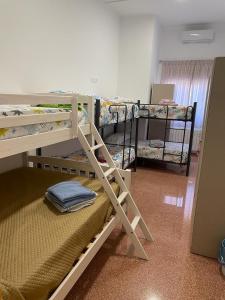 a room with three bunk beds in a room at Hostel Rural David Broncano in Orcera +17 photos