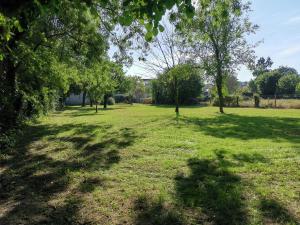 a grassy field with trees in a park at Le MABILEAU in Saumur