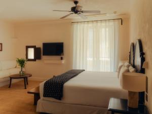 a bedroom with a bed and a tv and a couch at Portella Palma in Palma de Mallorca