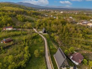 an aerial view of a farm with a house and a road at Lotus 2 in Goruna