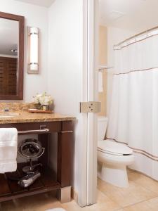 uma casa de banho com um WC e um lavatório em AT&T Hotel & Conference Center em Austin