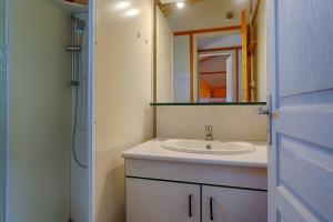a bathroom with a sink and a mirror at Chalet D'alpion Nord avec Piscine in Les Tourrettes +15 photos