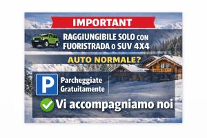 a poster of a car in the snow at Chalet El Baitel in Bellamonte