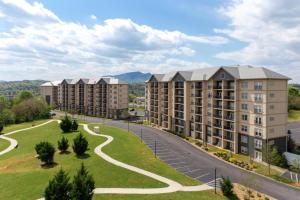 an aerial view of an apartment complex at Mountain View Condo 1306 in Pigeon Forge