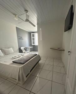 a bedroom with a bed and a tv in it at Hotel Castro Alves, São Paulo in São Paulo