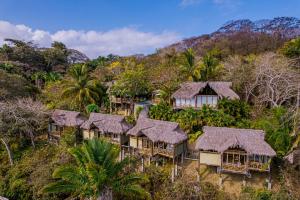 an aerial view of a resort on a hill at Hotel Boutique Siete Lunas in Sayulita