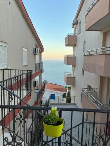 a balcony with a view of the ocean at Agniya in Seoca
