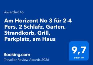 a screenshot of a phone screen with the words no fur reps at Am Horizont 3 modern und stilvoll Garten Strandkorb Nähe Strand und Hafen WLAN und Parkplatz inklusiv in Zingst