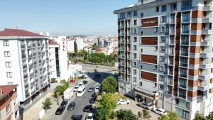 an aerial view of a city street with buildings at Sahrakent Otel Pendik in Istanbul