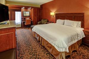 a hotel room with a bed and a television at Hampton Inn Winchester KY in Winchester