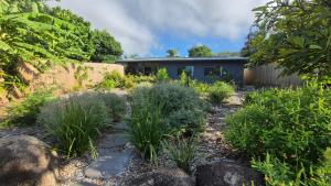 a garden with plants in front of a house at Stay on Sooning in Nelly Bay