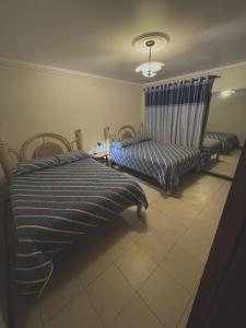 a bedroom with two beds and a window at TheBunker in Cochabamba