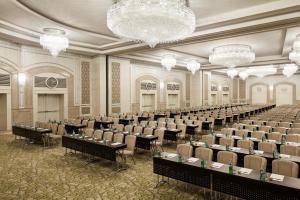 a large room with rows of tables and chairs at Waldorf Astoria Jerusalem in Jerusalem +210 photos