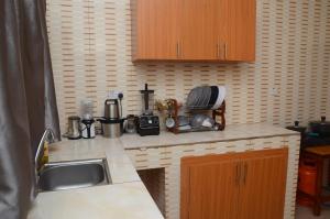 a kitchen counter with a sink and a mixer at Besta Apartments in Akure +9 photos