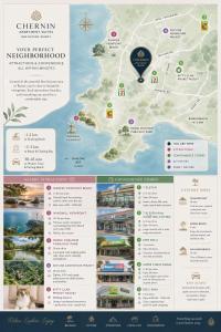 a brochure for a resort with a map at Chernin Apartment Suites, Rawai in Ban Saiyuan (1)