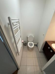 a small bathroom with a toilet and a sink at Duplex Kedge Talence in Talence +9 photos