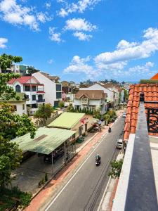 an aerial view of a city street with houses at Nguyên căn villa Đà Lạt in Da Lat