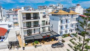 an overhead view of a city with buildings at Hotel Parid in Ksamil