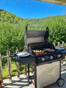 a grill with a bunch of food on it at Chez Isabelle in Lods