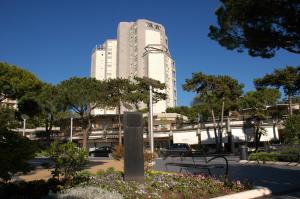 リニャーノ・サッビアドーロにあるAppartamenti Park Palaceの駐車場内の高い白い建物