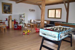 a room with a pool table and toys in it at Mattheishof in Grafenau