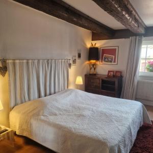 a bedroom with a white bed and a window at New ! VUE PETITE VENISE-PLACE TO BE - PARKING in Colmar