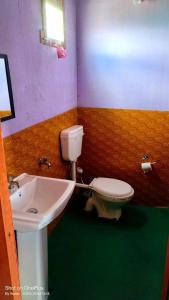 a bathroom with a toilet and a sink at Native Retreat Cottage Lukung in Lukung