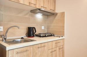 a kitchen with a sink and a counter top at Nikiti Comfort in Nikiti