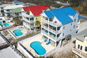 an aerial view of a house with a swimming pool at Five on the Beach by Pristine Property Vacation Rentals in Cape San Blas